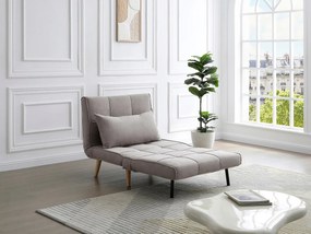 Rozkładany fotel tapicerowany szarobeżowy CHILA