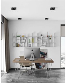 Biurko w kolorze betonu z czarnymi nogami TemaHome Multi, 160 x 90 cm