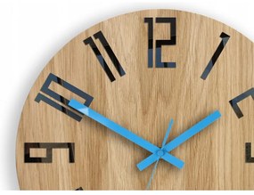 Zegar na ścianę nowoczesny drewniany z dużymi cyframi okrągły cichy loft