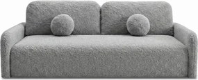 Sofa DUO Rozkładana Dwuosobowa Ciemnoszara Boucle Nowoczesna