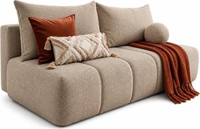 Beżowa nowoczesna szenilowa sofa z funkcją spania T7-B88