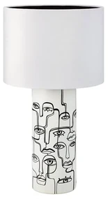 Biała lampa stołowa z nadrukiem Markslöjd Family, wys. 61,5 cm
