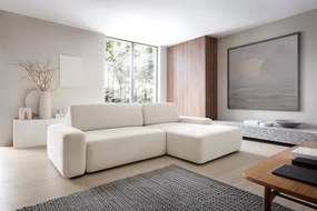 Narożnik BOULI Prawostronny z Elektryczną Regulacją wolnostojący tkanina Raven 28 Beżowy DOMO HOME