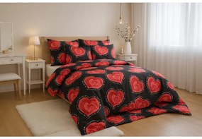 PrzytulneMieszkanie.pl PrzytulneMieszkanie.pl Pościel z polibawełny VALENTINE, czarna Rozmiar pościeli: 70 x 90 cm | 140 x 200 cm