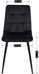 Zestaw Stół Okrągły Rozkładany HARRY 102-142 cm Dąb Craft/Czarny i 6 Krzeseł PERU Czarnych