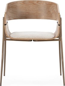 Tapicerowane fotele jadalniane zestaw z podłokietnikami 2 szt. w naturalnym kolorze Naia – MOME