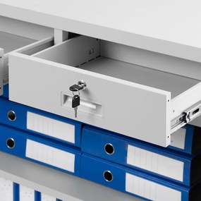 Szafka biurowa z szufladami i drzwiami Lena 90x40x90 cm szara