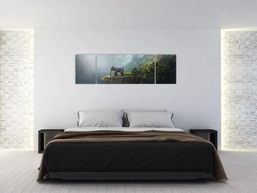 Obraz - Słonie na szczycie Tadż Mahal (170x50 cm)