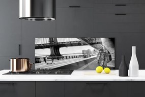 Panel Szklany do Kuchni Rowerowy Szlak nad Mostem
