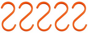 Pomarańczowe wiszące metalowe haczyki zestaw 5 szt. Hang-it – Mette Ditmer Denmark