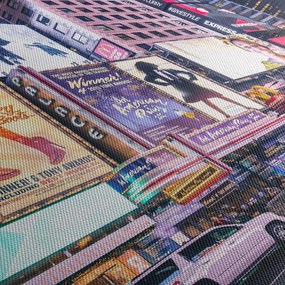 Obraz - New York Theater District (z zegarem) (90x30 cm)