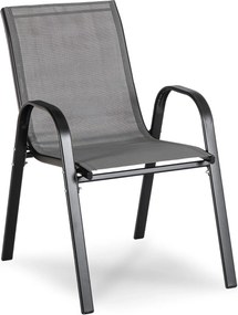 Zestaw Mebli Ogrodowych MINNESOTA Szary Ławka Krzesła Stolik Tarasowy Siatka Nowoczesny