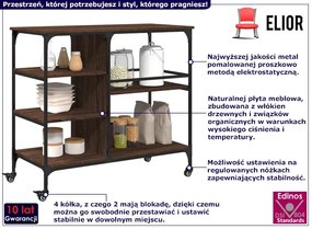 Wózek kuchenny z półkami brązowy dąb - Eljoh