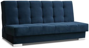 Niebieska tapicerowana welurem wersalka D6-S06