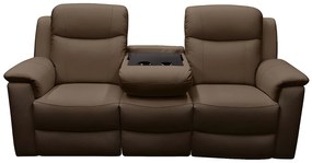 Kanapa skórzana 3-osobowa EVASION z funkcją relax - brązowy