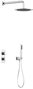 Zestaw prysznicowy podtynkowy z baterią termostatyczną - Kolor nikiel szczotkowany - TIMAVO