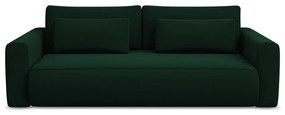 Zielona aksamitna rozkładana/ze schowkiem sofa 238 cm Kapua – Makamii