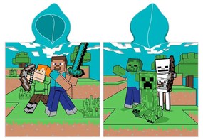 Dziecięce ponczo Minecraft Time to Mine, 50 x 115 cm