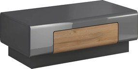 Stolik kawowy TOLEDO 1S antracyt połysk/dąb grandson