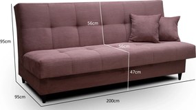 Brązowa sztruksowa wersalka rozkładana F5-K43