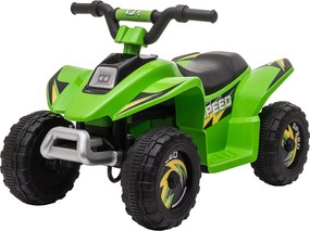 HOMCOM Quad elektryczny 6V dla dzieci z funkcją przód/tył dla dzieci 1,5-3 lat do 20 kg zielony | Aosom PL