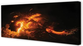 Duży obraz na płótnie Smok i Ogień