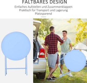 Outsunny 3-częściowy zestaw bistro Zestaw mebli balkonowych komplet mebli taras podwórko ogród na zewnątrz jasnoniebieski