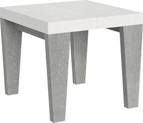 Stół rozkładany 90x90/246 cm Spimbo Mix Blat jesionowy biały - Nogi cementowe