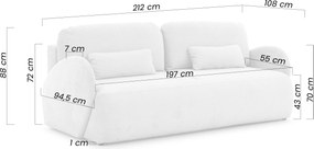 Kanapa z funkcją spania Dinel - jasny beżowy szenil Vibe 06