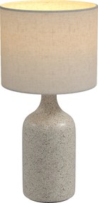 HOMCOM Lampa stołowa, lampka nocna z ceramiczną podstawą, lnianym abażurem, 22x22x45 cm piaskowy+beżowy | Aosom PL