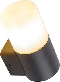 Nowoczesna lampa ścienna zewnętrzna czarna z opalem IP44 - Odense