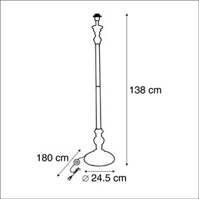 Klasyczna lampa podłogowa szara - Classico klasyczny/Antyczny Oswietlenie wewnetrzne