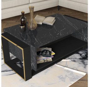 Coffee table BIANCO 40,4x106,4 cm black/gold