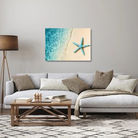 Obraz na szkle - Rozgwiazda na plaży (70x50 cm)