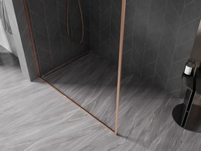 Mexen Kioto-XF ścianka prysznicowa Walk-in z ramką 60 x 202 cm, transparent 10 mm, miedź szczotkowana - 800-060-104-65-00-X