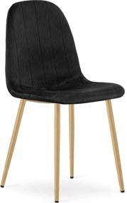 Czarne tapicerowane krzesło do stołu F6-R19