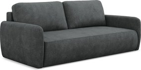 Kanapa 3-osobowa z funkcją spania - z tkaniny szenilowej - ciemny szary - LILO