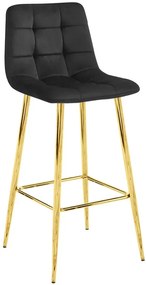 Czarny hoker metalowy glamour - Selon 3X