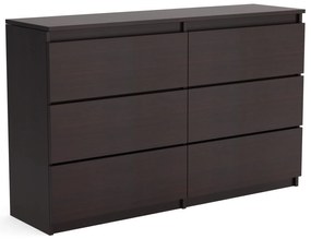 Duża komoda 6 SZUFLAD Szafka 120 cm ARIA Wenge