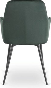 Krzesło Tapicerowane do Jadalni BRESSO Zielone Welurowe Nowoczesne Loft
