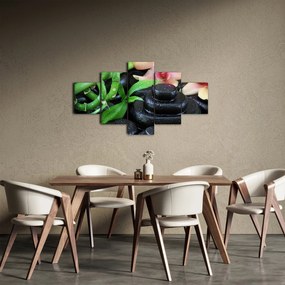 Obraz - Kamienie i orchidee (125x70 cm)