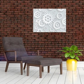 Obraz na szkle - Koła zębate (70x50 cm)