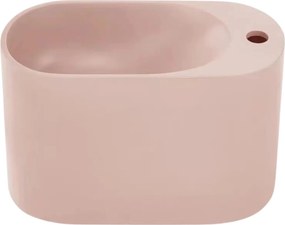 Umywalka z kamienia syntetycznego nablatowa / wisząca owalna różowa 45 x 22 cm OVELA Pink