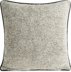 Beżowo-czarna poszewka dekoracyjna z szenilowej nici Bari