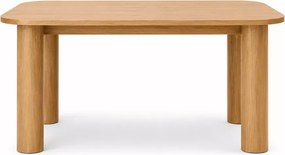 Nowoczesny prostokątny stół Casey z rozkładanym blatem 160-240 cm z naturalnej okleiny w kolorze dąb naturalny do kuchni salonu