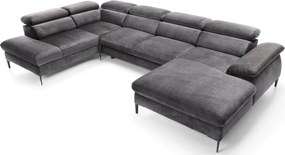 Szary duży narożnik z funkcją spania L8-R08