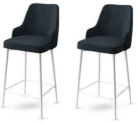 Zestaw krzeseł barowych Enox Anthracite and White,2 szt., 2 szt.