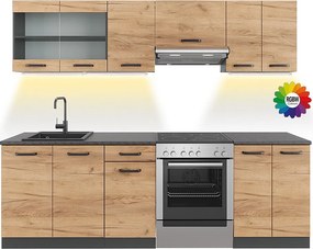 Moduł kuchenny złoty dąb power/antracyt 240x60x81.6 raul