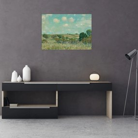 Obraz na szkle - Alfred Sisley,  Meadow, reprodukcje (70x50 cm)