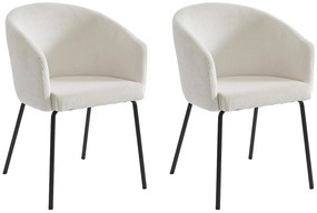 Zestaw 2 krzeseł z podłokietnikami ze sztruksu i metalu - Kremowy - MORONI autorstwa Pascala MORABITO